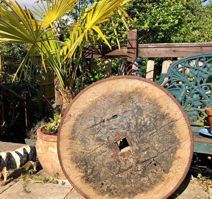 Antique Turkish Cart Wheel – Solid Oak – Beautiful Patina – Large 85cm – Very Rare – £190